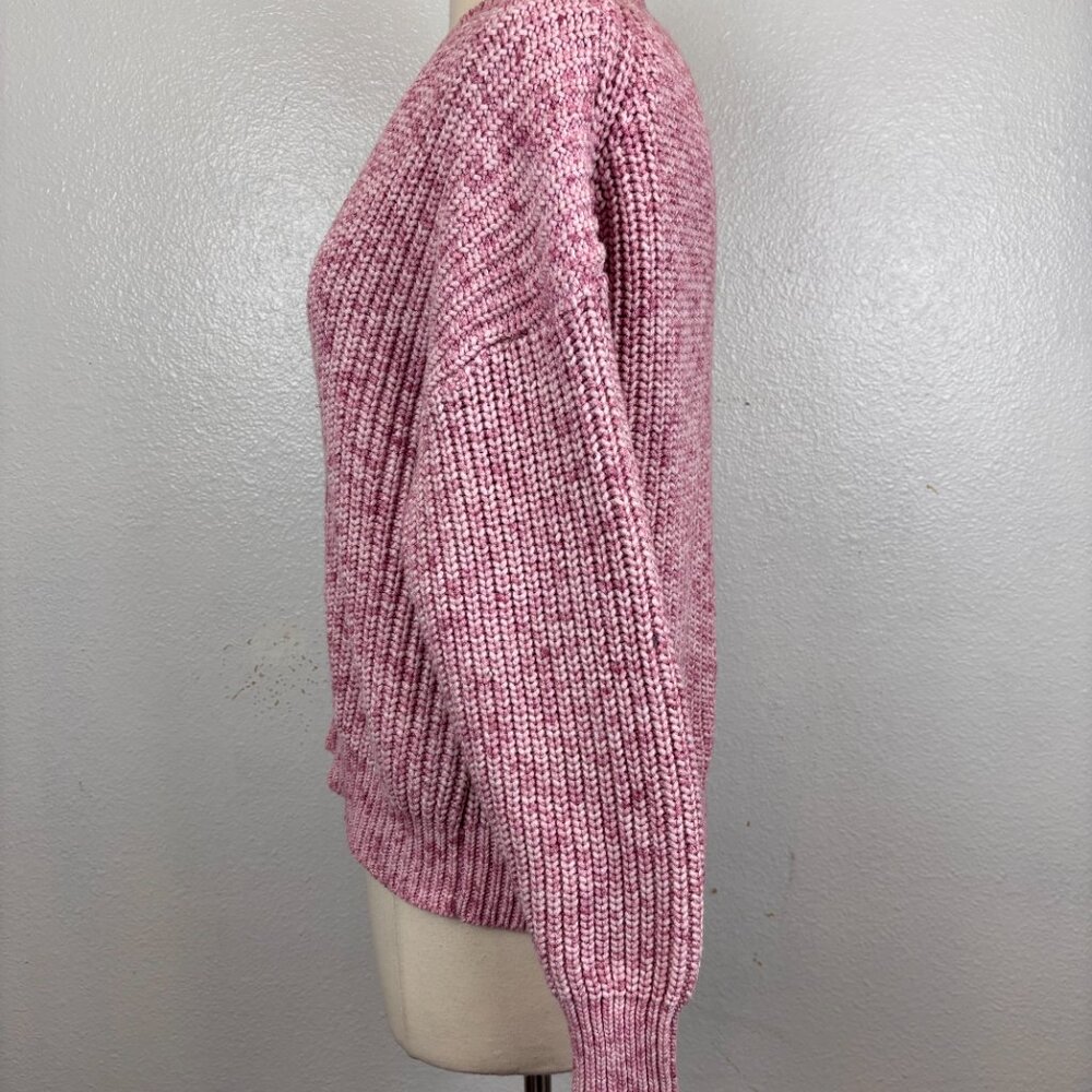 J.crew Pink Marled Cotton Blend Crewneck Sweater Size S - Picture 4 of 9